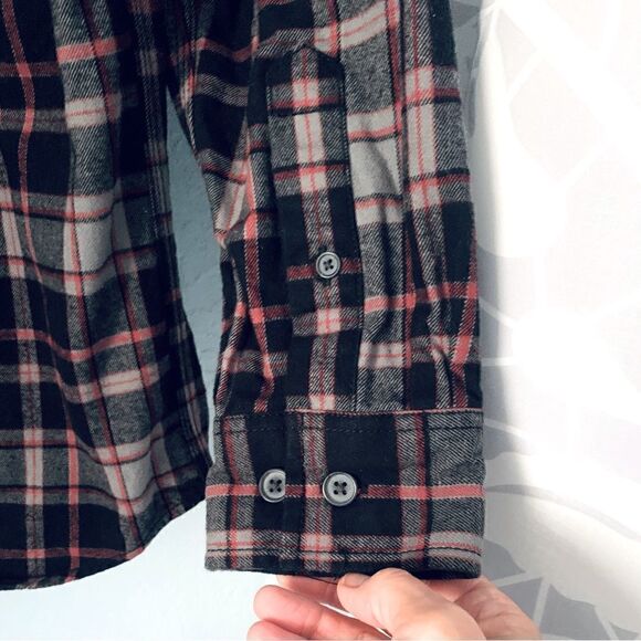 Ridgecut Toughwear Flannel Shirt Black/Gray & Red Plaid Size Small - Picture 6 of 9